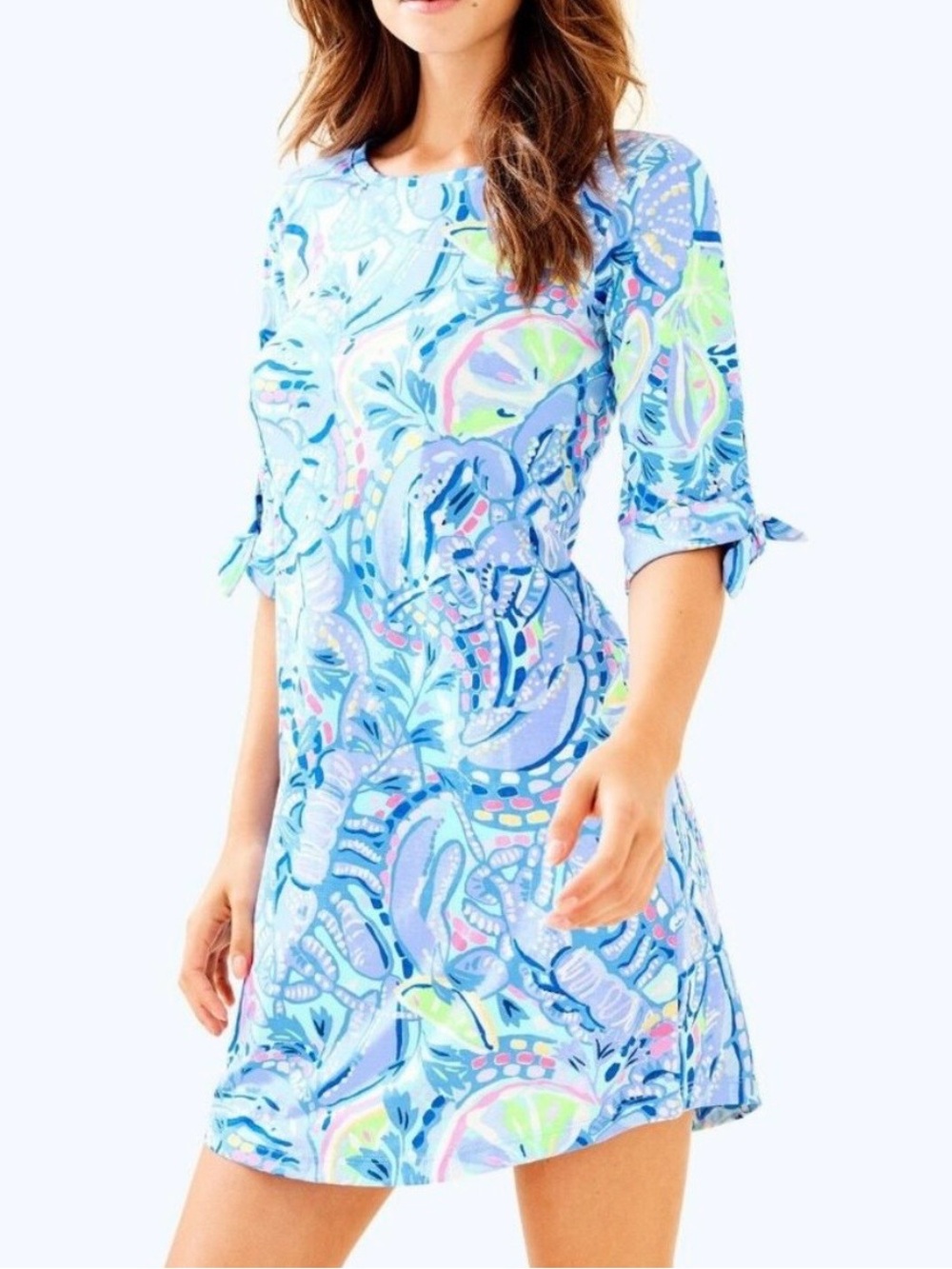 Lilly Pulitzer Blue Printed dress. EUC, Size S